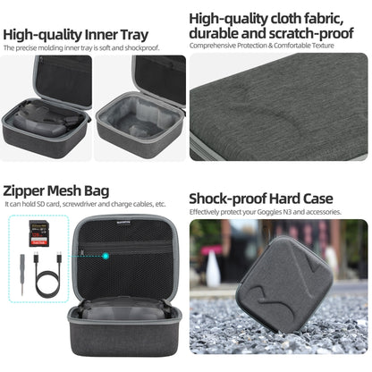 For DJI N3 Flying Glasses Sunnylife Handheld Storage Bag (Black) - Cases & Bags by Sunnylife | Online Shopping UK | buy2fix