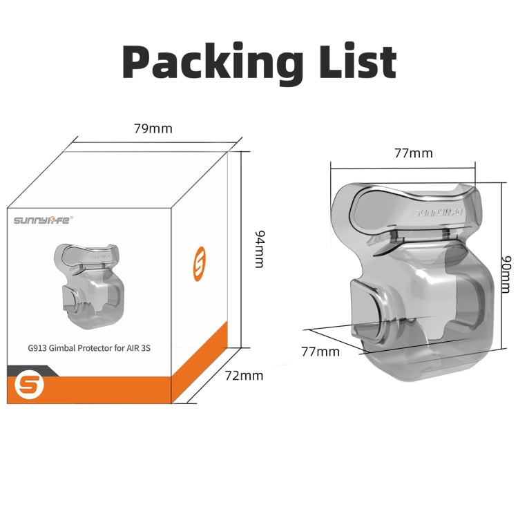 For DJI Air 3S Sunnylife Integrated Gimbal Cover Transparent Lens Cap Vision System Protector (Grey) - Other by Sunnylife | Online Shopping UK | buy2fix