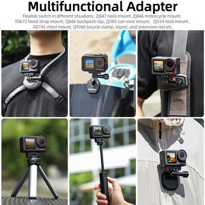 For DJI Osmo 360 / Action 5 Pro / 4 / 3 Sunnylife Foldable Magnetic Quick Release Mount Action Camera Selfie Stick Tripod Adapter Cam Stand (Black) - Mount & Holder by Sunnylife | Online Shopping UK | buy2fix