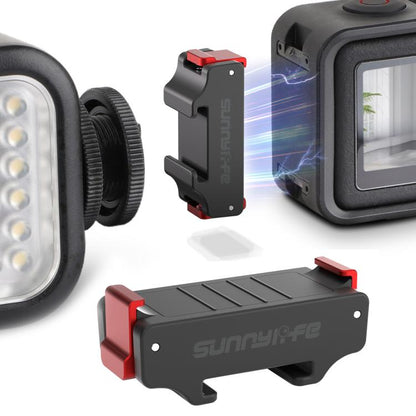 For DJI Osmo 360 / Action 5 Pro / 4 / 3 Sunnylife Magnetic Quick-Release Cold Shoe Adapter Action Camera Fill Light Microphone Adapter (Black) - Mount & Holder by Sunnylife | Online Shopping UK | buy2fix