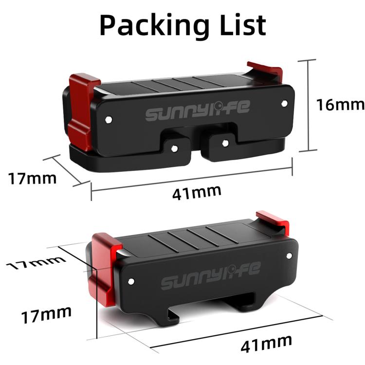 For DJI Osmo Action 5 Pro / 4 / 3 Sunnylife Foldable Magnetic Quick Release Mount + Magnetic Cold Shoe Adapter (Black) - Mount & Holder by Sunnylife | Online Shopping UK | buy2fix