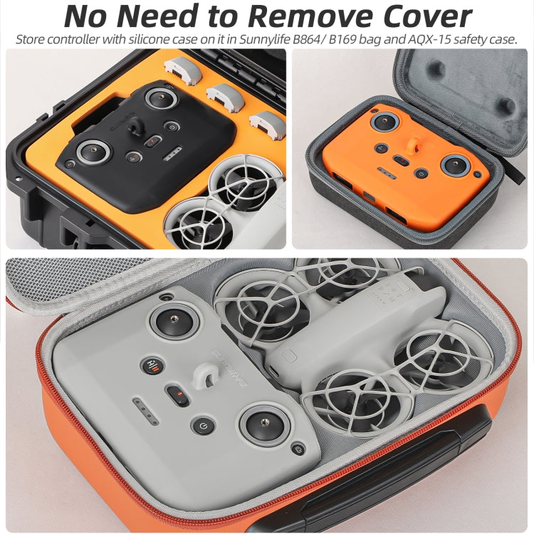 For DJI Neo / Mini 4 Pro / RC-N3 / RC-N2 / RC-N1 Sunnylife Controller Protective Cover Silicone Case with Neck Strap (Orange) - Cases & Bags by Sunnylife | Online Shopping UK | buy2fix