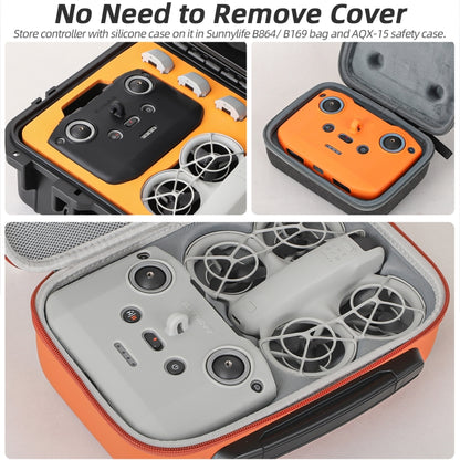 For DJI Neo / Mini 4 Pro / RC-N3 / RC-N2 / RC-N1 Sunnylife Controller Protective Cover Silicone Case with Neck Strap (Orange) - Cases & Bags by Sunnylife | Online Shopping UK | buy2fix
