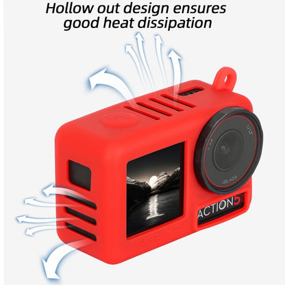 For DJI Osmo Action 5 Pro Sunnylife Silicone Protective Case Scratch-proof Camera Cover with Lanyard (Black) - Case & Bags by Sunnylife | Online Shopping UK | buy2fix