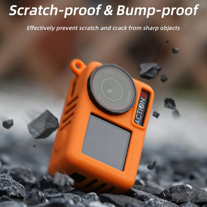 For DJI Osmo Action 5 Pro Sunnylife Silicone Protective Case Scratch-proof Camera Cover with Lanyard (Black) - Case & Bags by Sunnylife | Online Shopping UK | buy2fix