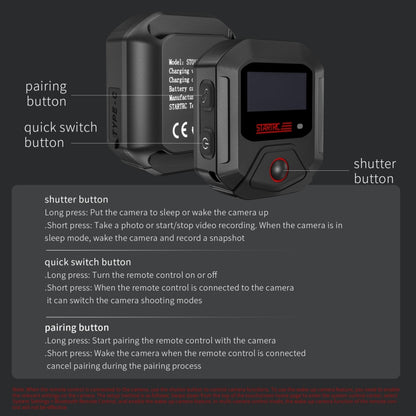 For DJI Osmo Action 5 Pro / 4 GPS Bluetooth Remote Control (Black) - Other by STARTRC | Online Shopping UK | buy2fix