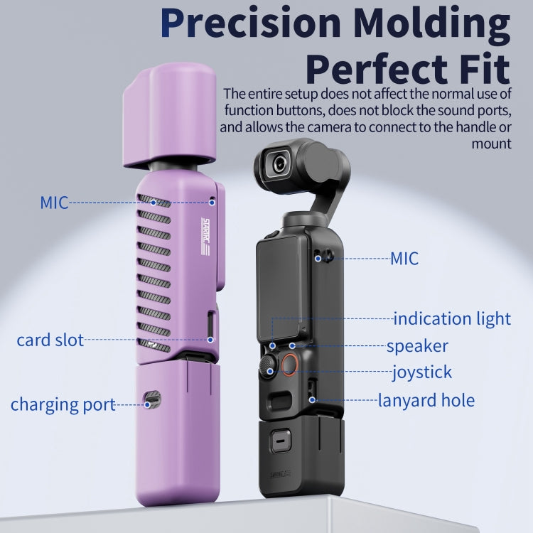 For DJI OSMO Pocket 3 STARTRC 5 in 1 Body Lens Handle Screen Silicone TPU Case (Black) - Case & Bags by STARTRC | Online Shopping UK | buy2fix