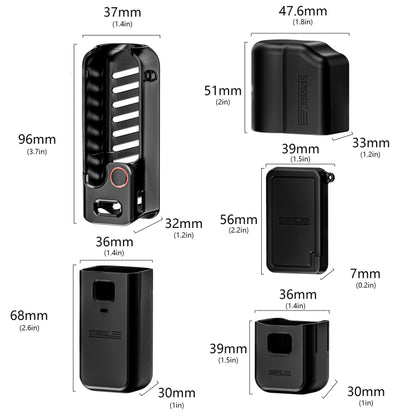 For DJI OSMO Pocket 3 STARTRC 5 in 1 Body Lens Handle Screen Silicone TPU Case (Black) - Case & Bags by STARTRC | Online Shopping UK | buy2fix