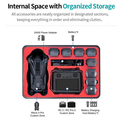 For DJI Mavic 4 Pro STARTRC Waterproof ABS Suitcase Storage Box (Black) - Backpacks & Bags by STARTRC | Online Shopping UK | buy2fix