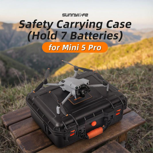 For DJI Mini 5 Pro Sunnylife Safety Hard Travel Bag Large Capacity Waterproof Shock-proof Box (Black) - Backpacks & Bags by Sunnylife | Online Shopping UK | buy2fix