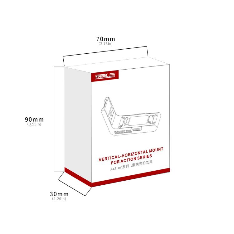 For DJI Osmo Action 5 Pro / 4 / 3 STARTRC L-shaped Magnetic Quick Release Bracket (Black) - Mount & Holder by STARTRC | Online Shopping UK | buy2fix