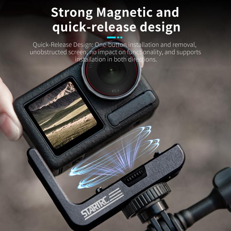 For DJI Osmo Action 5 Pro / 4 / 3 STARTRC L-shaped Magnetic Quick Release Bracket (Black) - Mount & Holder by STARTRC | Online Shopping UK | buy2fix