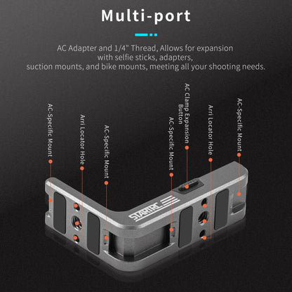 For DJI Osmo Action 5 Pro / 4 / 3 STARTRC L-shaped Magnetic Quick Release Bracket (Black) - Mount & Holder by STARTRC | Online Shopping UK | buy2fix
