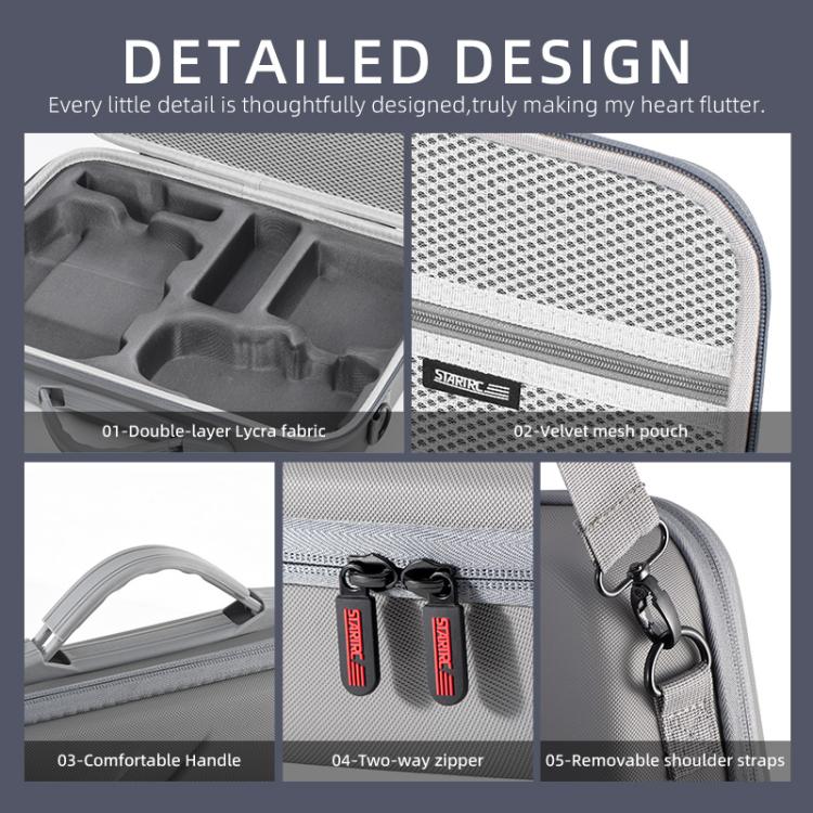 For DJI Mini 5 Pro STARTRC Shoulder PU Storage Bag Handbag (Grey) - Backpacks & Bags by STARTRC | Online Shopping UK | buy2fix