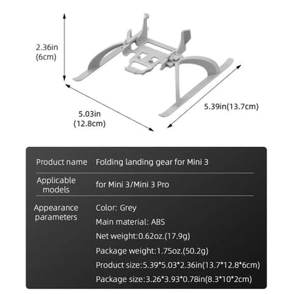 For DJI Mini 3 / 3 Pro BRDRC Folding Heightened Landing Gear Training Rack (Grey) - Mount & Holder by BRDRC | Online Shopping UK | buy2fix