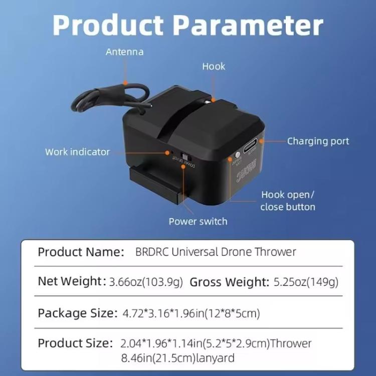 BRDRC Air-Dropping System Drone Thrower Parabolic For DJI Mini 4 Pro / 3 Pro / Air 3 / Mavic 3 / 3 Pro (Black) - Other by BRDRC | Online Shopping UK | buy2fix