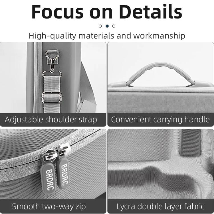 For DJI Mini 4 Pro BRDRC Shoulder Drone Remote Control Storage Carrying Bag (Grey) - Carry Cases & Bags by BRDRC | Online Shopping UK | buy2fix