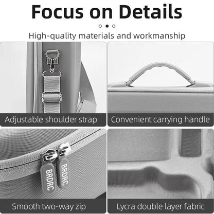 For DJI Mini 4 Pro BRDRC Shoulder Drone Remote Control Storage Carrying Bag (Grey) - Carry Cases & Bags by BRDRC | Online Shopping UK | buy2fix
