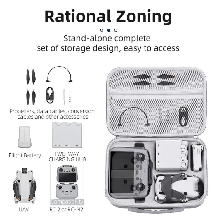 For DJI Mini 4 Pro BRDRC Shoulder Drone Remote Control Storage Carrying Bag (Grey) - Carry Cases & Bags by BRDRC | Online Shopping UK | buy2fix