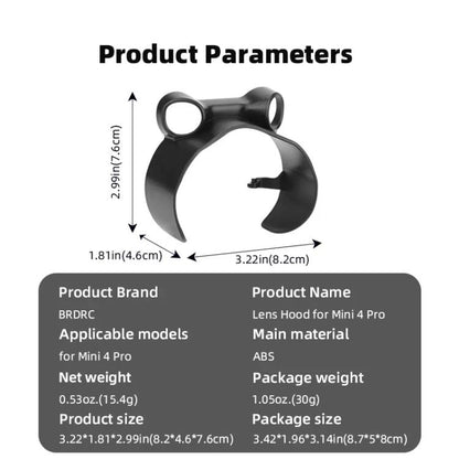 For DJI Mini 4 Pro BRDRC Lens Hood Gimbal Anti-Glare Sunshade Cover (Black) - Other by BRDRC | Online Shopping UK | buy2fix