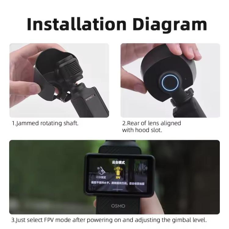 For DJI OSMO Pocket 3 BRDRC Sunshade Lens Protective Cover Hood (Black) - Lens Accessories by BRDRC | Online Shopping UK | buy2fix