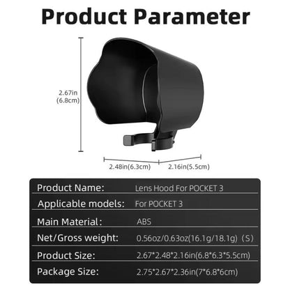 For DJI OSMO Pocket 3 BRDRC Sunshade Lens Protective Cover Hood (Black) - Lens Accessories by BRDRC | Online Shopping UK | buy2fix