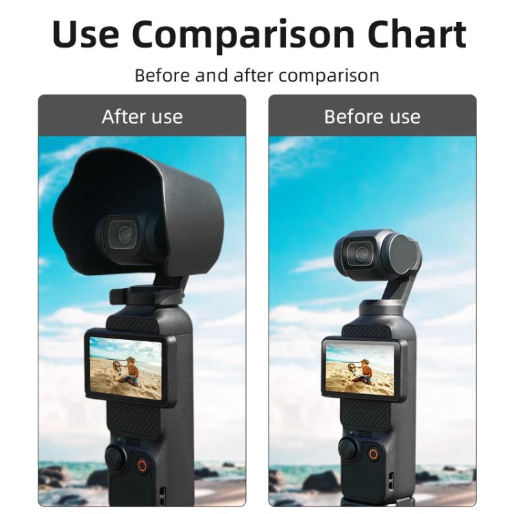 For DJI OSMO Pocket 3 BRDRC Sunshade Lens Protective Cover Hood (Black) - Lens Accessories by BRDRC | Online Shopping UK | buy2fix