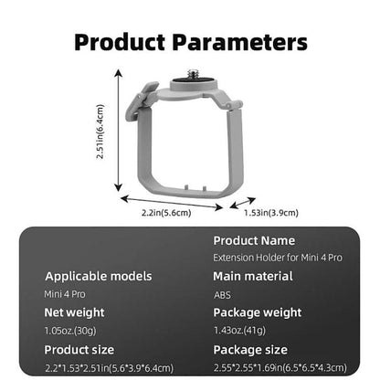 For DJI Mini 4 Pro BRDRC Action Camera Holder Bracket Adapter Drone Gimbal Extension Mount (Grey) - Mount & Holder by BRDRC | Online Shopping UK | buy2fix