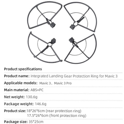 For DJI Mavic 3 / 3 Pro BRDRC Drone Propeller Protective Guard Anti-collision Ring (Grey) - Holder Series by BRDRC | Online Shopping UK | buy2fix