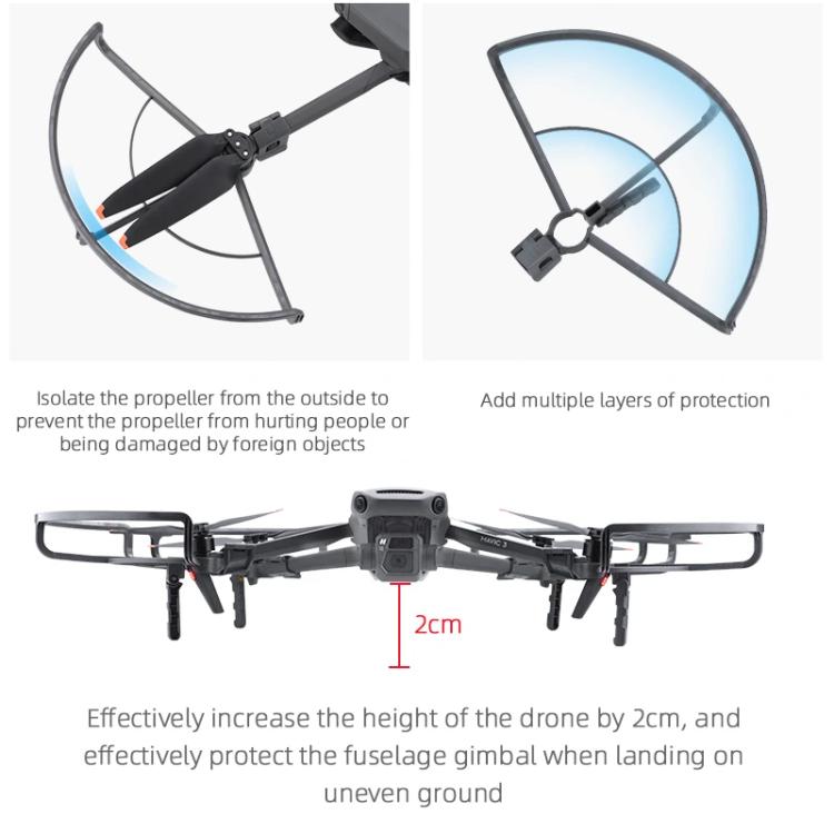 For DJI Mavic 3 / 3 Pro BRDRC Drone Propeller Protective Guard Anti-collision Ring (Grey) - Holder Series by BRDRC | Online Shopping UK | buy2fix