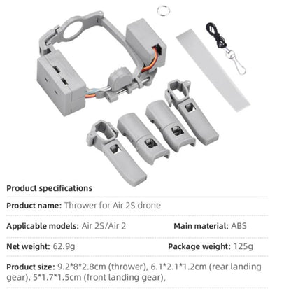 For DJI Mavic Air 2 / Air 2S BRDRC Air-Dropping System Thrower Parabolic (Grey) - Other by BRDRC | Online Shopping UK | buy2fix