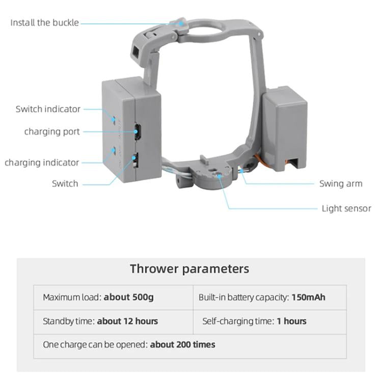 For DJI Mavic Air 2 / Air 2S BRDRC Air-Dropping System Thrower Parabolic (Grey) - Other by BRDRC | Online Shopping UK | buy2fix