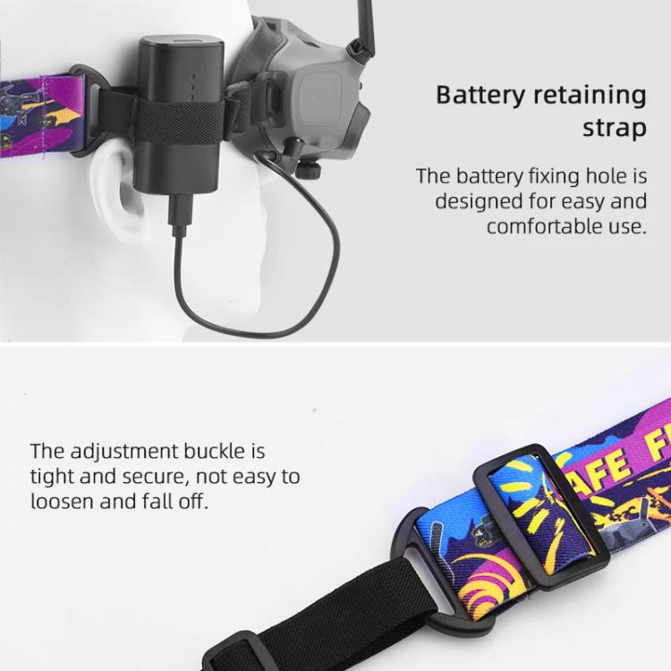 BRDRC Colorful Graffiti Headband Fixed Strap For DJI Aavta Goggles 2 / FPV Goggles V2 - Other by BRDRC | Online Shopping UK | buy2fix