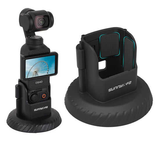 For DJI Osmo Pocket 4 / 3 Sunnylife Magnetic Base Mount Tabletop Base Stand Holder (Black)