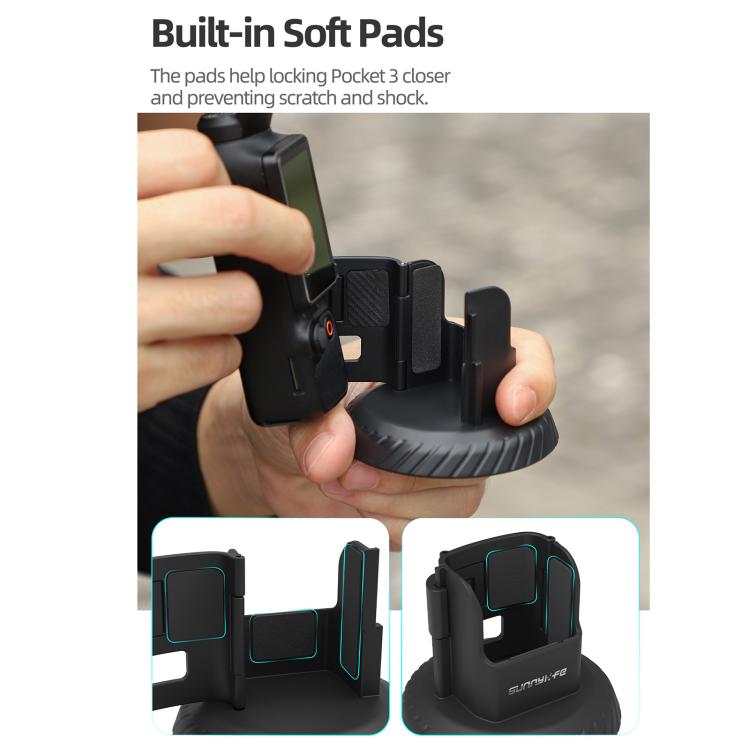 For DJI Osmo Pocket 3 Sunnylife Magnetic Base Mount Tabletop Base Stand Holder (Black) - Mount & Holder by Sunnylife | Online Shopping UK | buy2fix