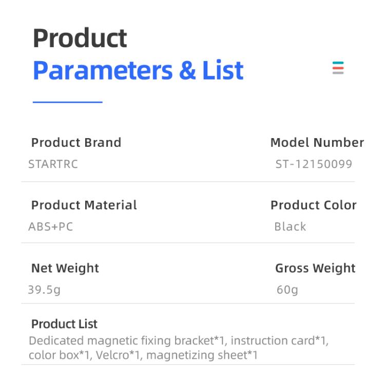 For DJI Osmo Pocket 3 STARTRC Folding Magnetic Mount Base Fixed Bracket (Black) - Mount & Holder by STARTRC | Online Shopping UK | buy2fix