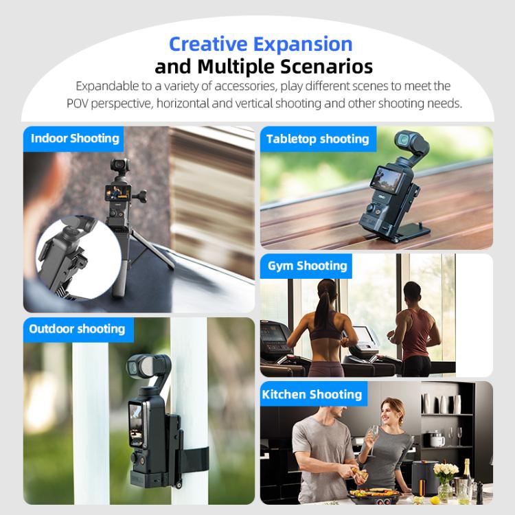 For DJI Osmo Pocket 3 STARTRC Folding Magnetic Mount Base Fixed Bracket (Black) - Mount & Holder by STARTRC | Online Shopping UK | buy2fix