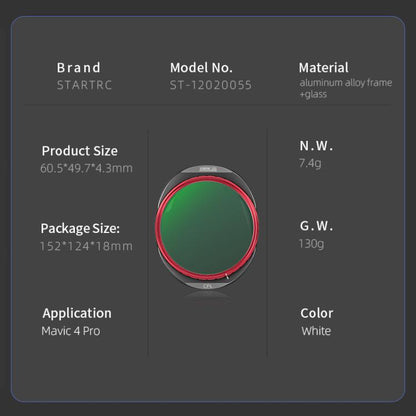 For DJI Mavic 4 Pro STARTRC CPL Lens Filter - Lens Filter by STARTRC | Online Shopping UK | buy2fix