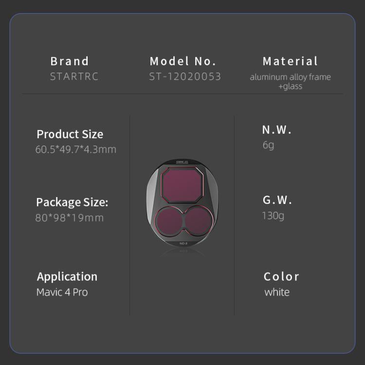 For DJI Mavic 4 Pro STARTRC 4 in 1 ND8 ND16 ND32 ND64 Lens Filter Kit - Lens Filter by STARTRC | Online Shopping UK | buy2fix
