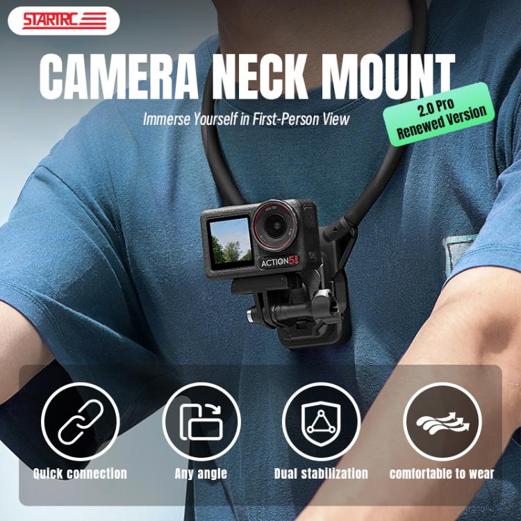 STARTRC Lazy Neck Bracket V3 POV View Mount (Black) - Mount & Holder by STARTRC | Online Shopping UK | buy2fix