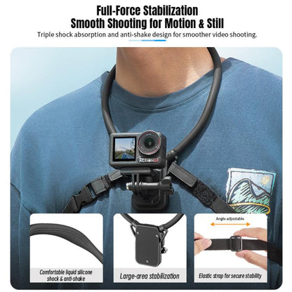 STARTRC Lazy Neck Bracket V3 POV View Mount with Chest Strap (Black) - Mount & Holder by STARTRC | Online Shopping UK | buy2fix