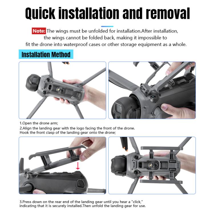 For DJI Mavic 4 Pro STARTRC Sled Anti-fall Anti-dirt Heightened Landing Gear Training Rack (Grey) - Other by STARTRC | Online Shopping UK | buy2fix