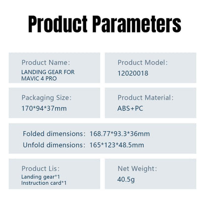 For DJI Mavic 4 Pro STARTRC Sled Anti-fall Anti-dirt Heightened Landing Gear Training Rack (Grey) - Other by STARTRC | Online Shopping UK | buy2fix