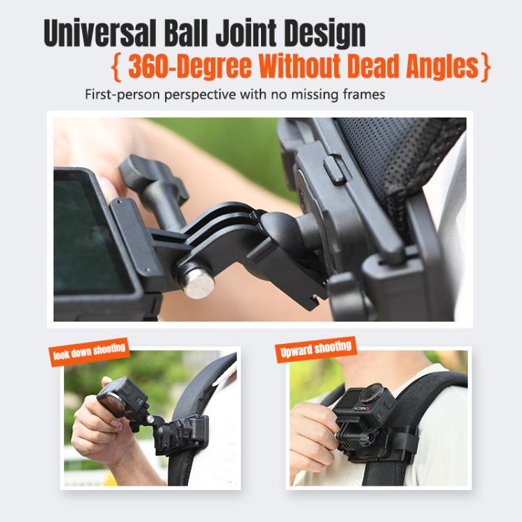 STARTRC Magnetic  Backpack Clip Mount for DJI Osmo 360 / GoPro Action Cameras (Black) - Mount & Holder by STARTRC | Online Shopping UK | buy2fix