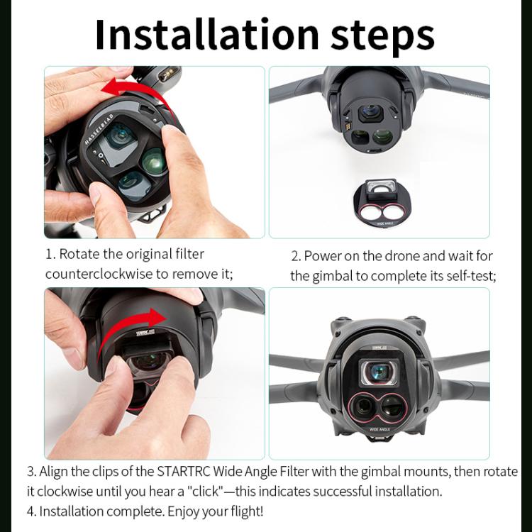 For DJI Mavic 4 Pro STARTRC Drone Wide-Angle Lens Filter (Black) - Lens Filter by STARTRC | Online Shopping UK | buy2fix