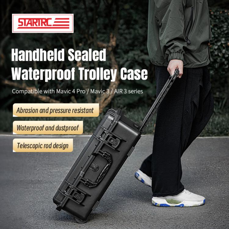 Portable Box Sealed Waterproof Trolley Suitcase For DJI Mavic 4 Pro / Mavic 3 / Air 3 (Black) - Backpacks & Bags by STARTRC | Online Shopping UK | buy2fix