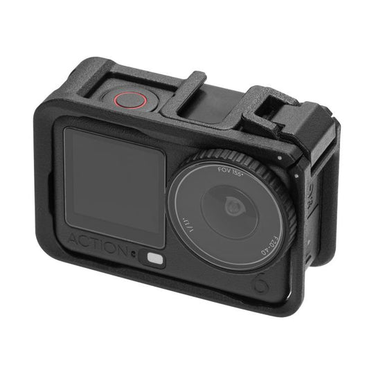 For DJI Osmo Action 6 STARTRC Plastic Cage Vertical-Horizontal Expansion Adapter Frame with Cold Shoe (Black)