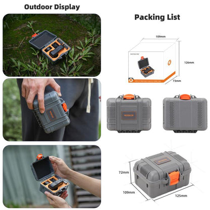 For DJI Osmo 360 Sunnylife Mini Travel Box Waterproof Carrying Box Shock-proof Hard Shell (Grey) - Case & Bags by Sunnylife | Online Shopping UK | buy2fix