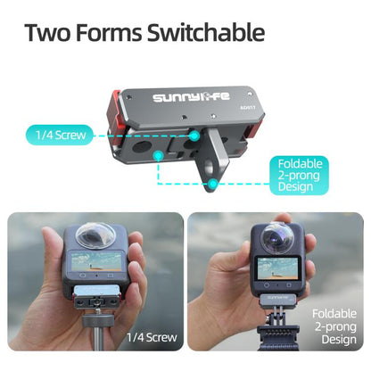 Sunnylife Metal Magnetic Quick Release Adapter Mount Foldable Cam Stand 1/4 Adapter For DJI Osmo Nano / Osmo 360 / Action 5 Pro / 4 / 3 (Grey) - Mount & Holder by Sunnylife | Online Shopping UK | buy2fix