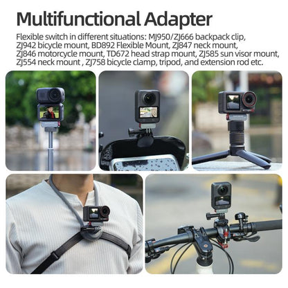 Sunnylife Metal Magnetic Quick Release Adapter Mount Foldable Cam Stand 1/4 Adapter For DJI Osmo Nano / Osmo 360 / Action 5 Pro / 4 / 3 (Grey) - Mount & Holder by Sunnylife | Online Shopping UK | buy2fix